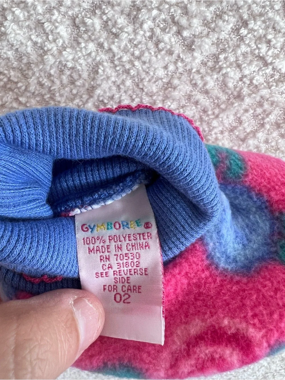 Gymboree Vintage Rainbow Tag Pink Fleece Jacket Hat Booties Bundle‎ Size 9-18 Mo